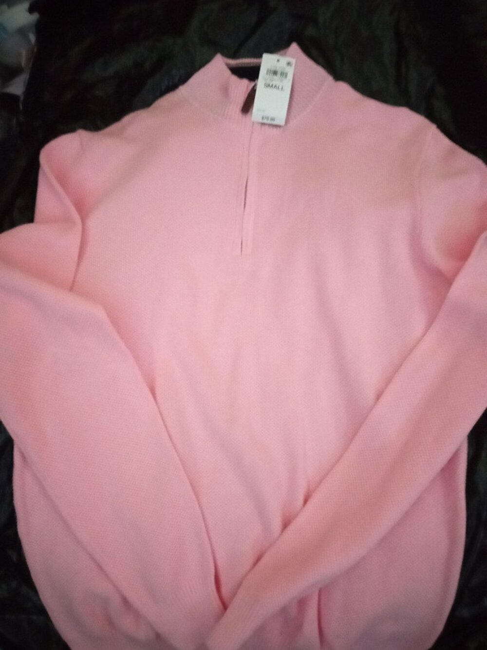NWT Club Room Pink 1/4 Zip Sweater Mens Small